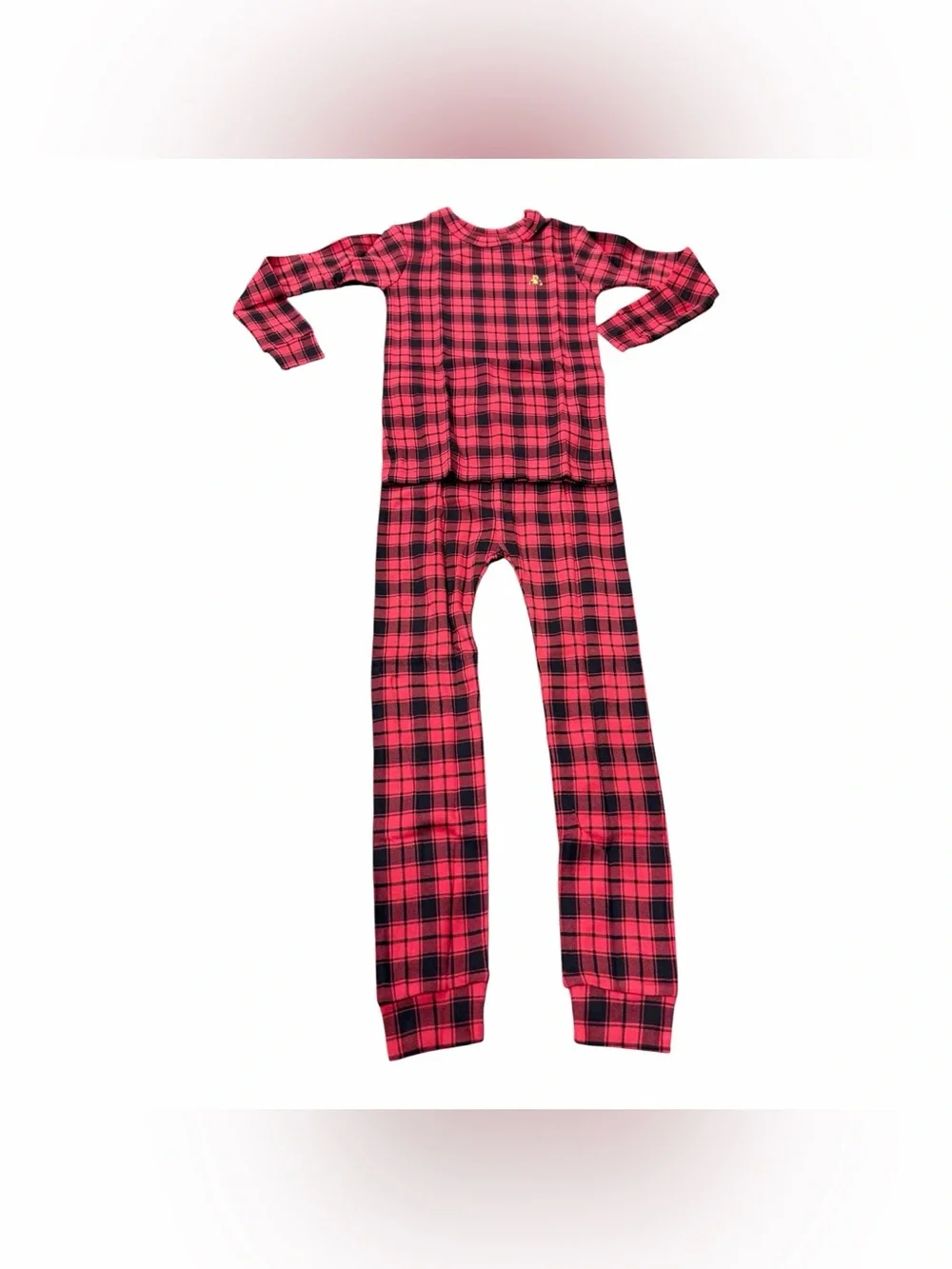 GAP Kids Organic Cotton Holiday Plaid Pajama Set, Red Black Check, Size 5 NEW
